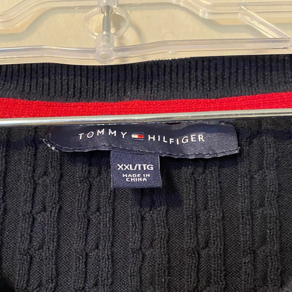 Tommy Hilfiger Blue V-Neck Sweater - Picture 2 of 4
